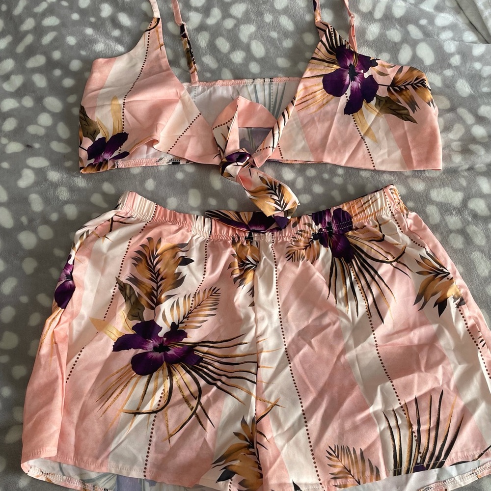 Floral Top and bottom and jacket